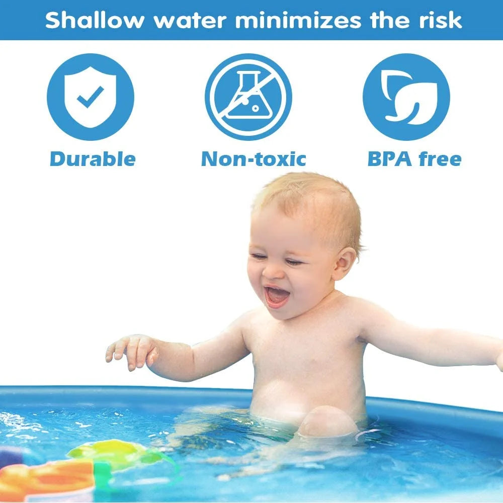 Splash Pads for Toddlers 1-12Y, Sprinkler for Kids, 67" Octopus Inflatable Baby Pool, Outdoor Water Toys, Blue