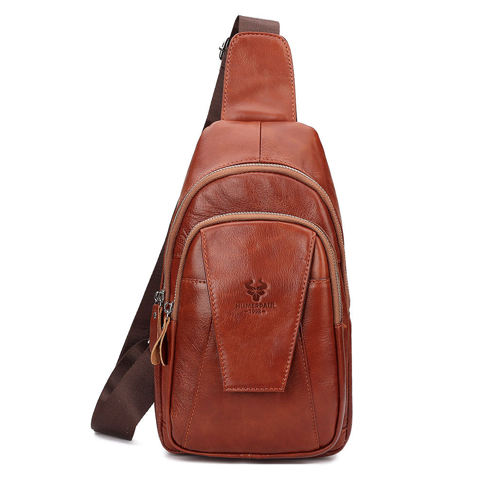 Single-shoulder Bag Made Of Full-grain Cowhide Suitable For Commuting
