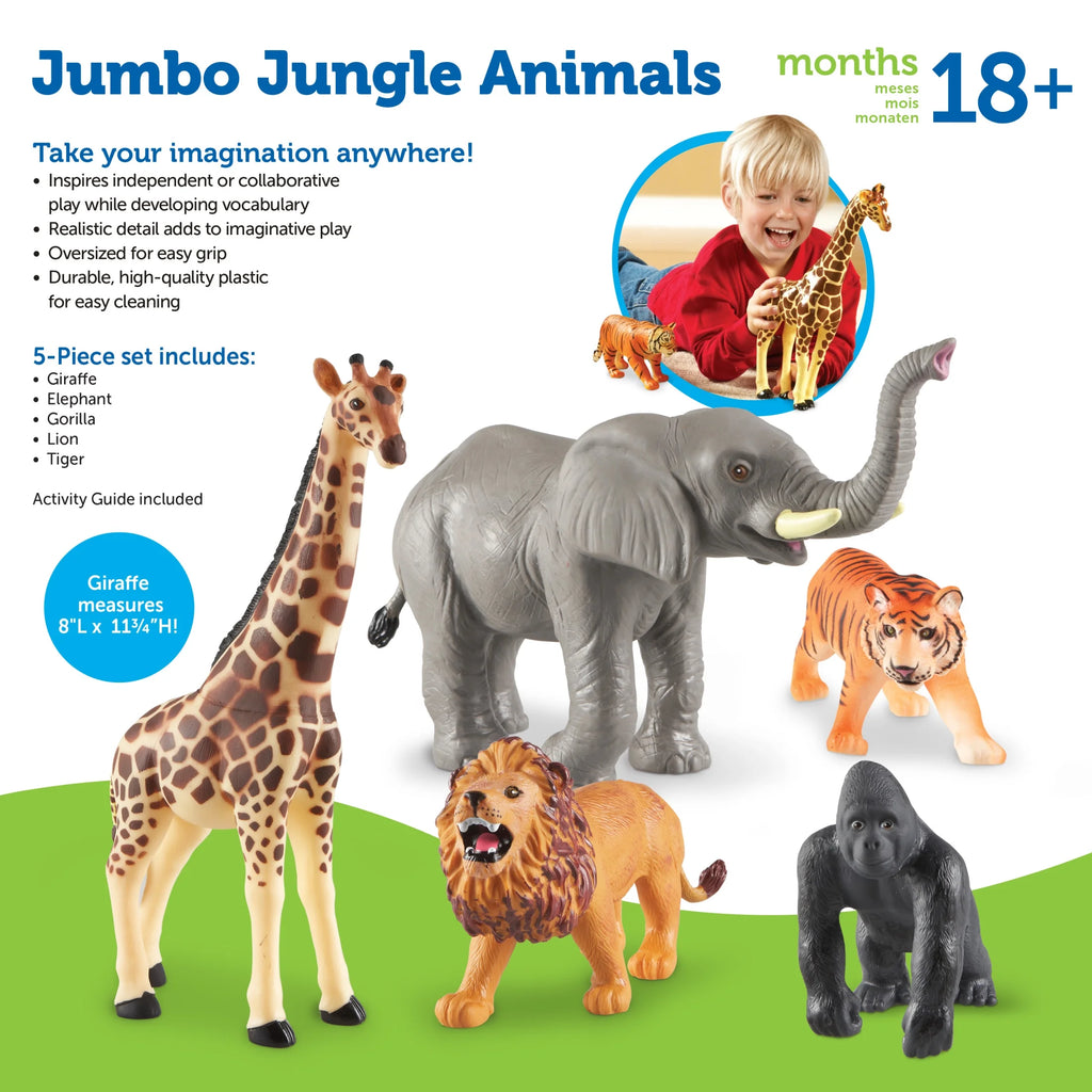 Jumbo Jungle Animals, Preschool Learning Toy, Gifts for Boys Girls, Ages 18 Months +