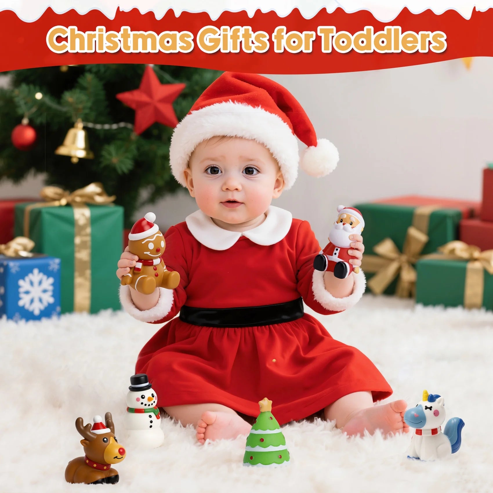 6 Pcs Christmas Light up Bath Toys, Christmas Toys for Kids Baby Toddler, Christmas Stocking Stuffers for Kids, Ideal as Kids Gifts for Christmas